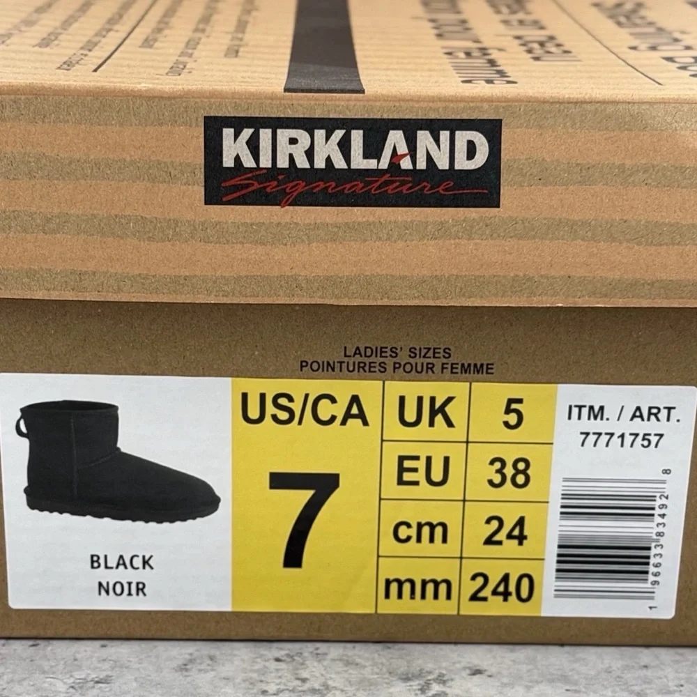 Kirkland Signature Shearling‎ Boots Women’s Size 7 Black New In Box